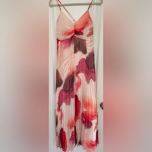 Express watercolor print, pleated maxi dress. New with tags, Size S